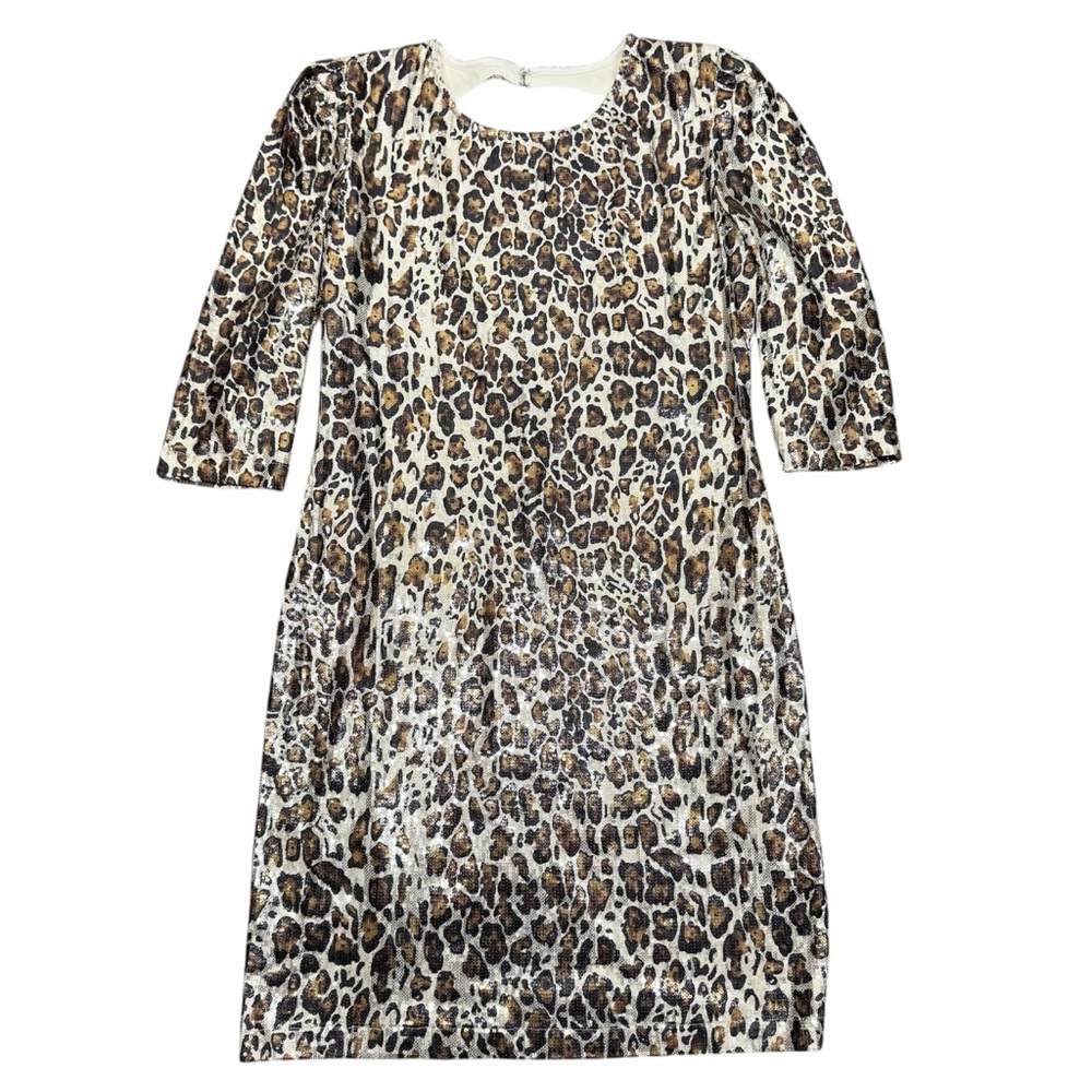 NY&Co Animal Print Sequin Cocktail Dress Size XL Party Mobwife Maximalist NWT